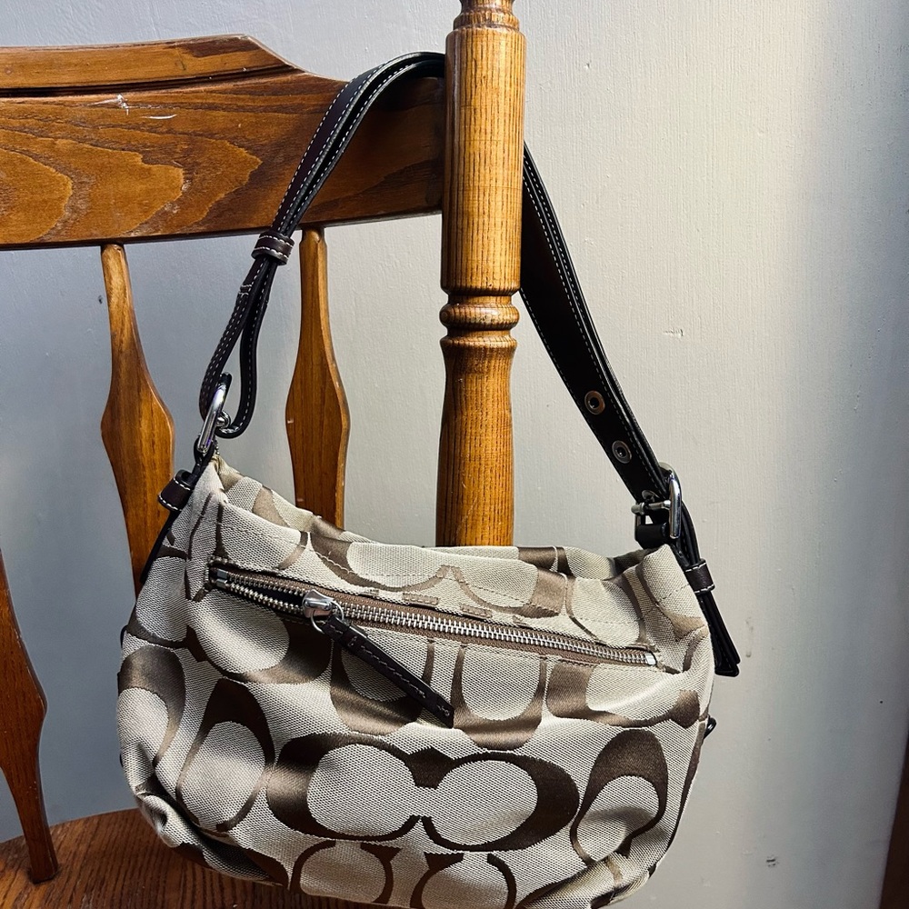 Brown and Tan Women's Designer Coach Bag